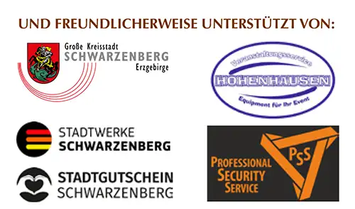 Unterstützt von Große Keisstadt Schwarzenberg, Stadtwerke Schwarzenberg, Stadtgutschein Schwarzenberg, Hohenhausen, PSS