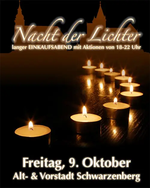 Nacht der Lichter 9. Oktober 2026 Alt- & Vorstadt Schwarzenberg